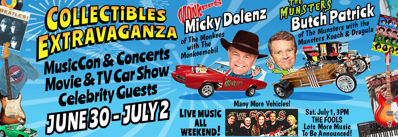 Collectibles Extravaganza - MusicCon & Concerts - Movie & TV Car Show - June 30-July 2, 2023