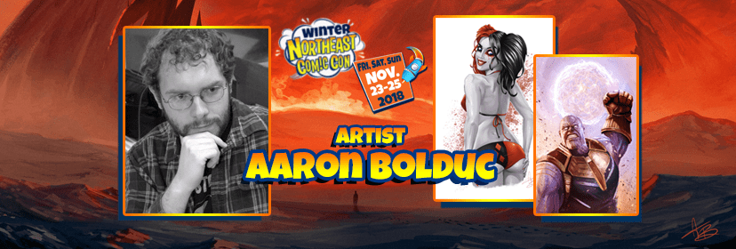 Artist Aaron Bolduc at the NorthEast Comic Con November 2018
