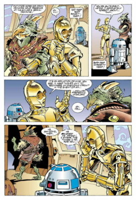 Star Wars: Droids #6 (Oct 1995) written by Jan Strnad, penciled by Bill Hughes, inked by Keith Williams, lettered by Steve Dutro and colored by Perry McNamee